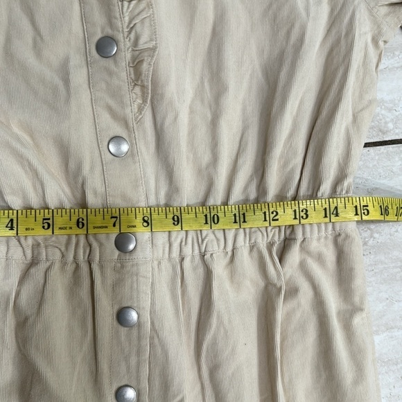 Xirena Cream Tan Harlee Button Down Corduroy Ruffle Jumpsuit Playsuit - Picture 11 of 12
